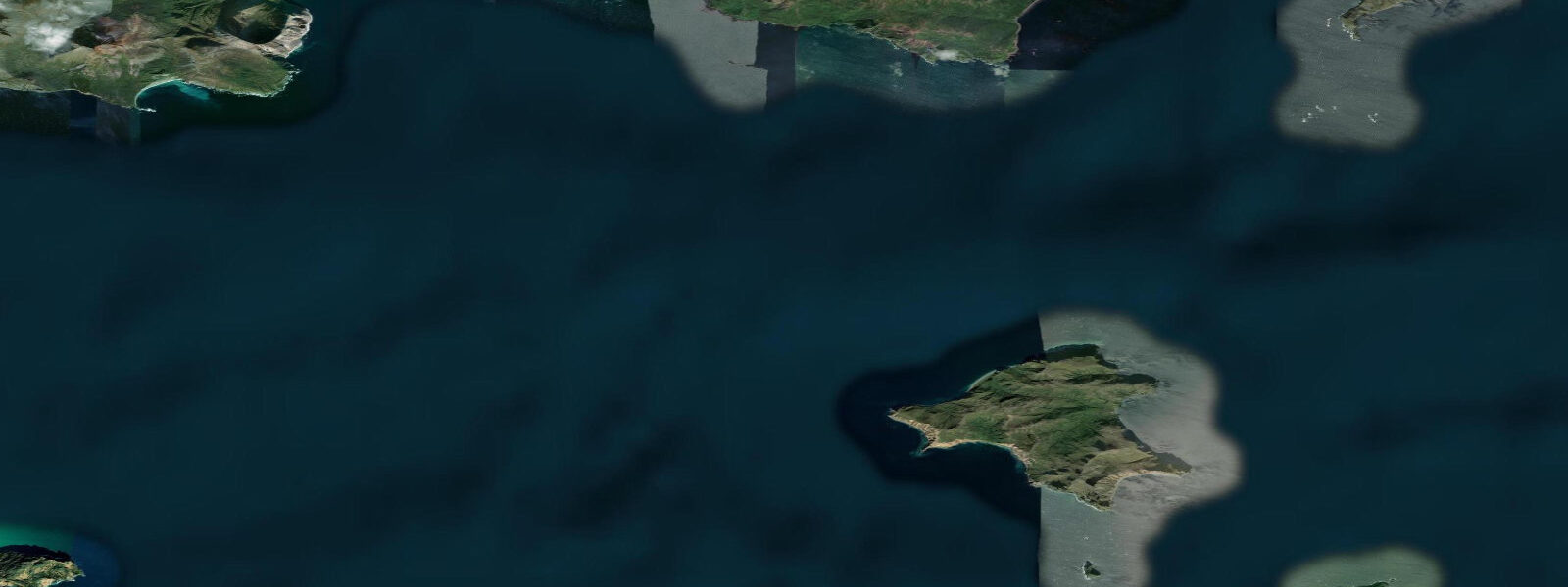 Satellite view of the coast near Nakchamik Island