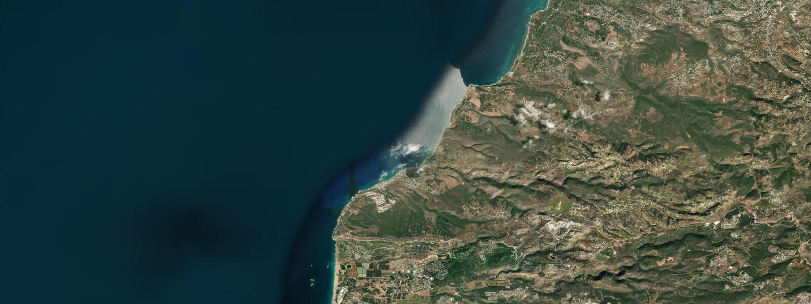 Satellite view of the coast near Naqoura
