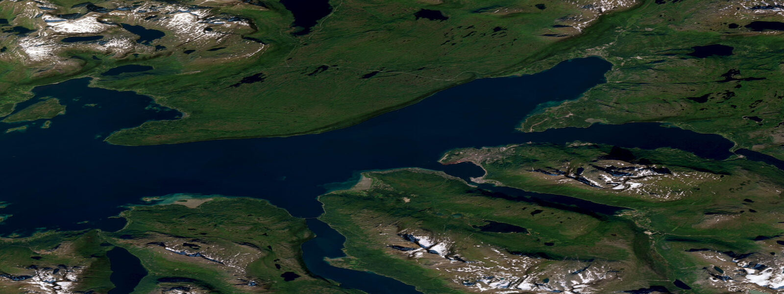 Satellite view of the coast near Narvik