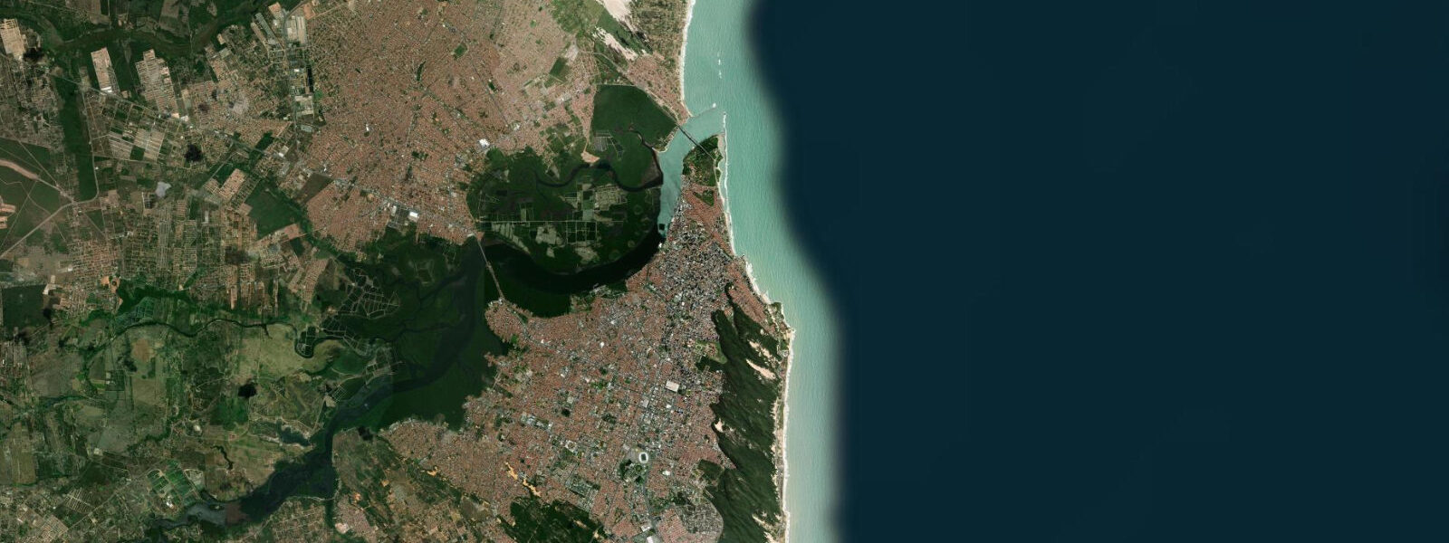 Satellite view of the coast near Natal