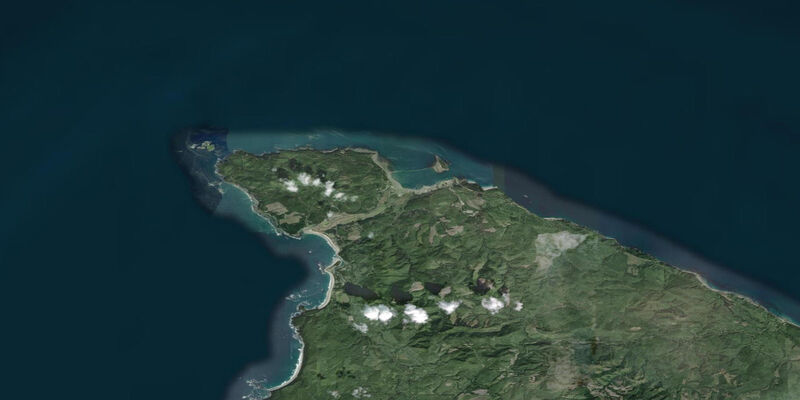 Satellite view of the coast near Neah Bay