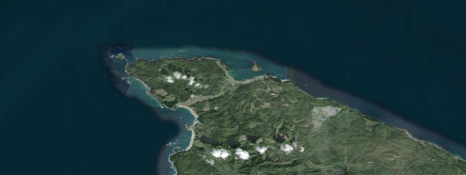 Satellite view of the coast near Neah Bay