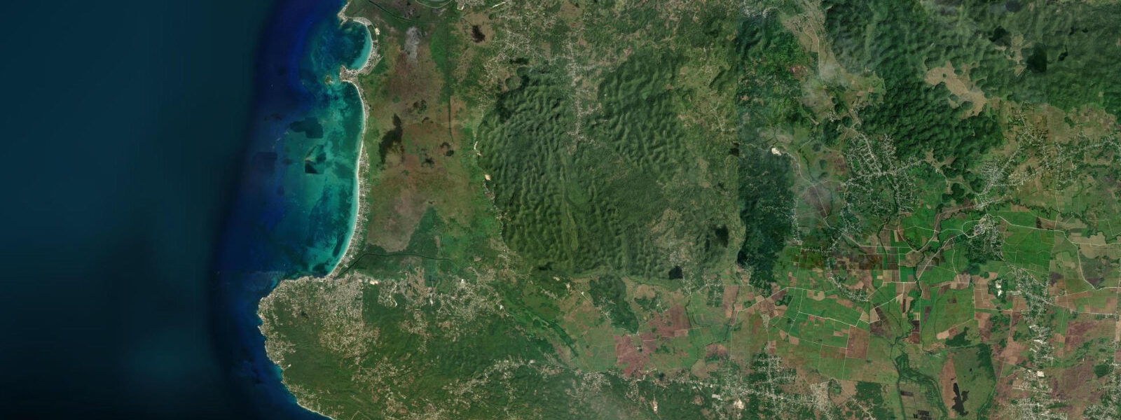 Satellite view of the coast near Negril