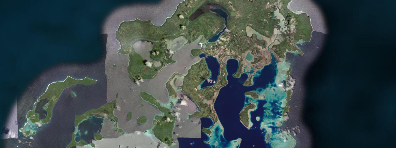 Satellite view of the coast near Neiafu, Vava'u, Tonga