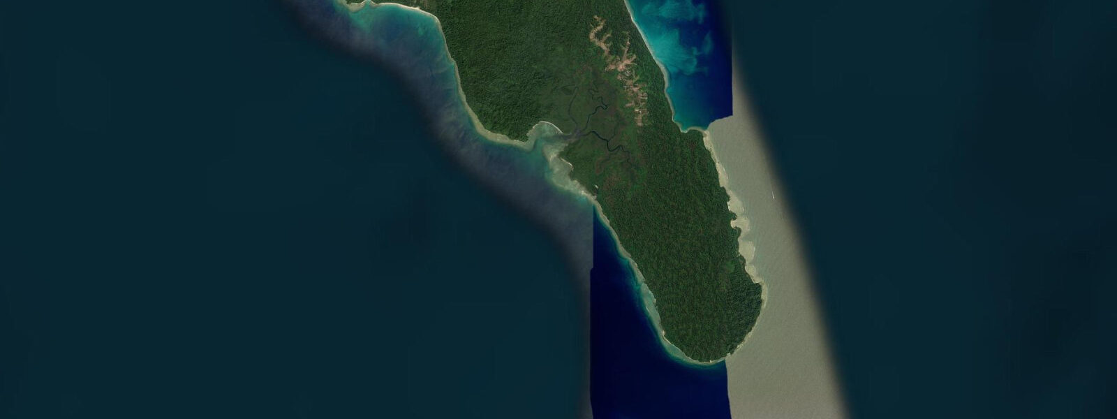 Satellite view of the coast near Neil Island