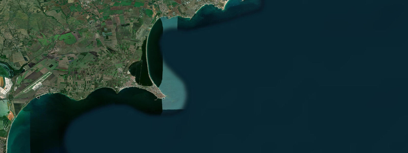 Satellite view of the coast near Nessebar