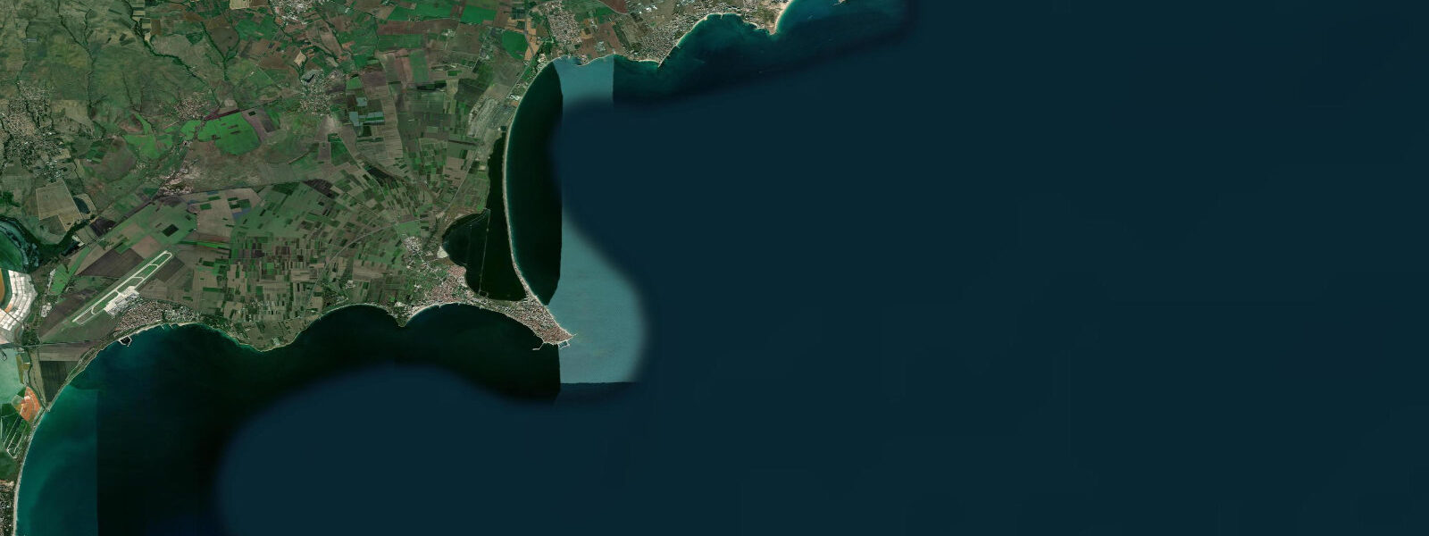 Satellite view of the coast near Nessebar