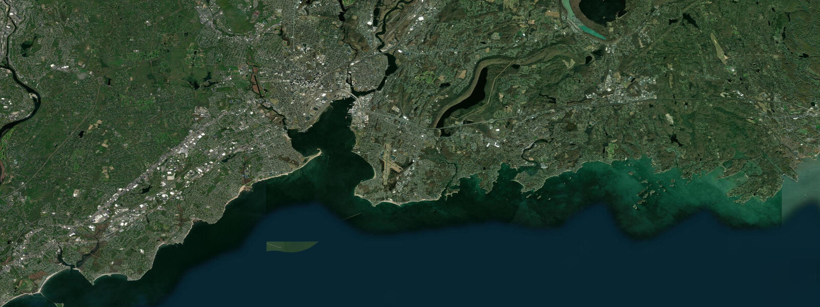Satellite view of the coast near New Haven, CT