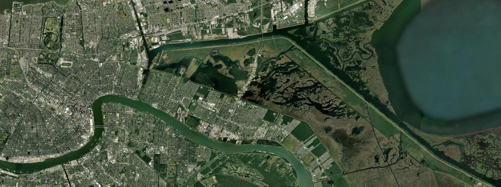 Satellite view of the coast near New Orleans, LA
