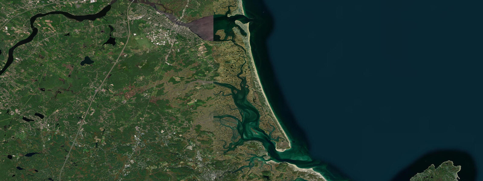 Satellite view of the coast near Newburyport