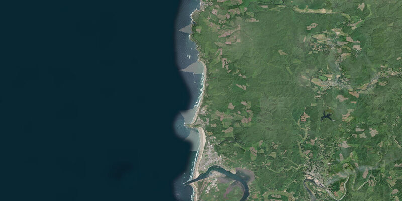 Satellite view of the coast near Newport