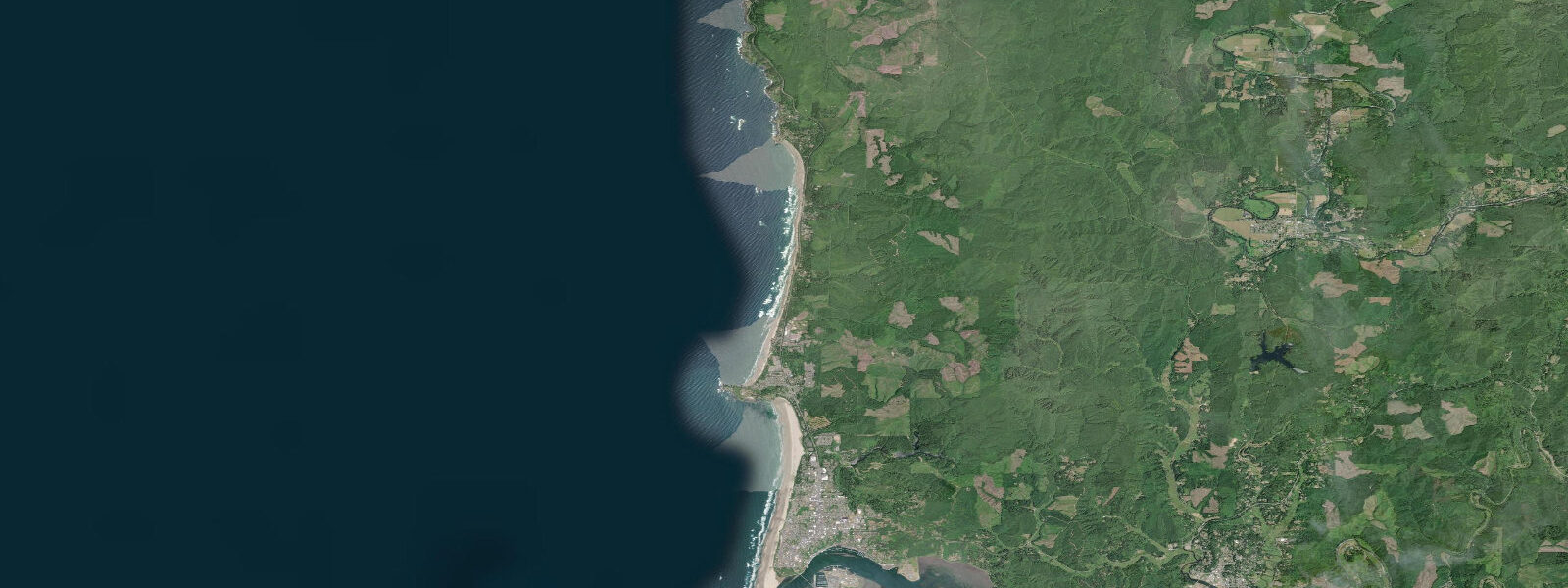 Satellite view of the coast near Newport