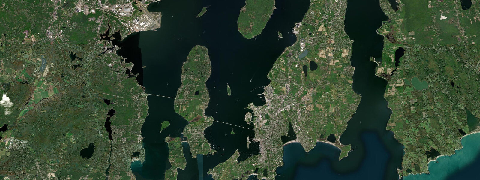 Satellite view of the coast near Newport, RI
