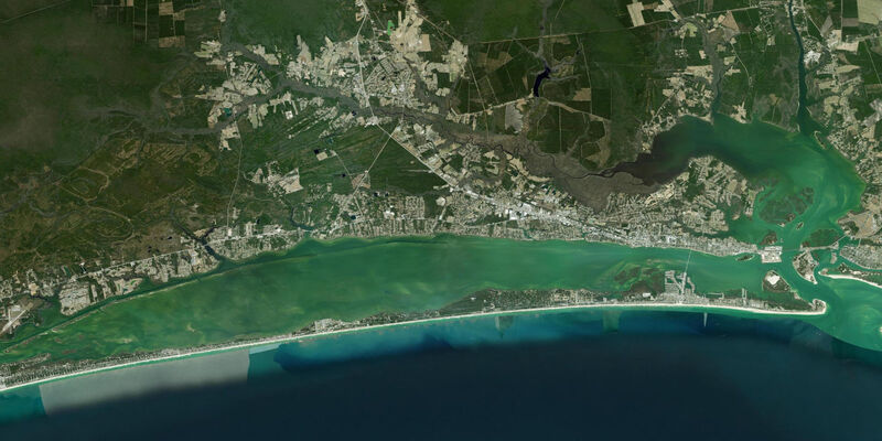Satellite view of the coast near Newport River