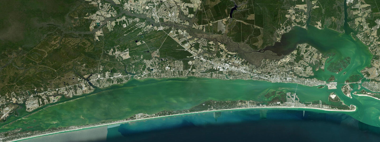 Satellite view of the coast near Newport River