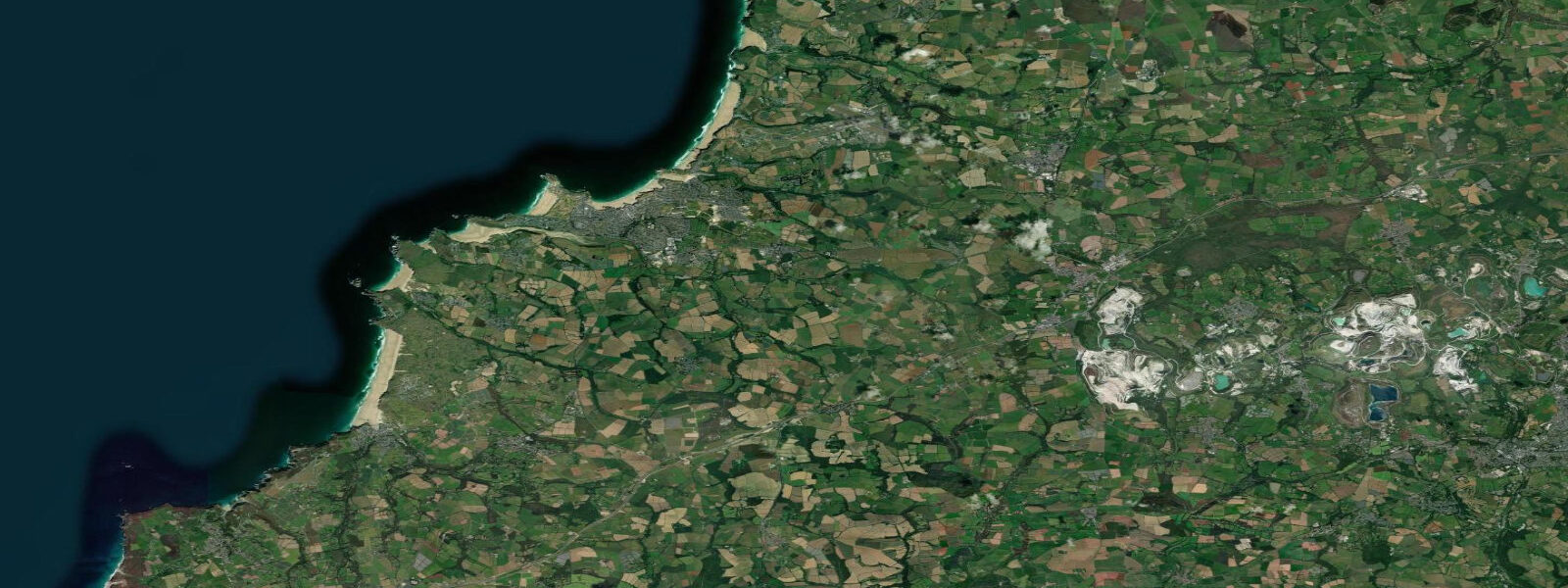 Satellite view of the coast near Newquay (Cornwall)