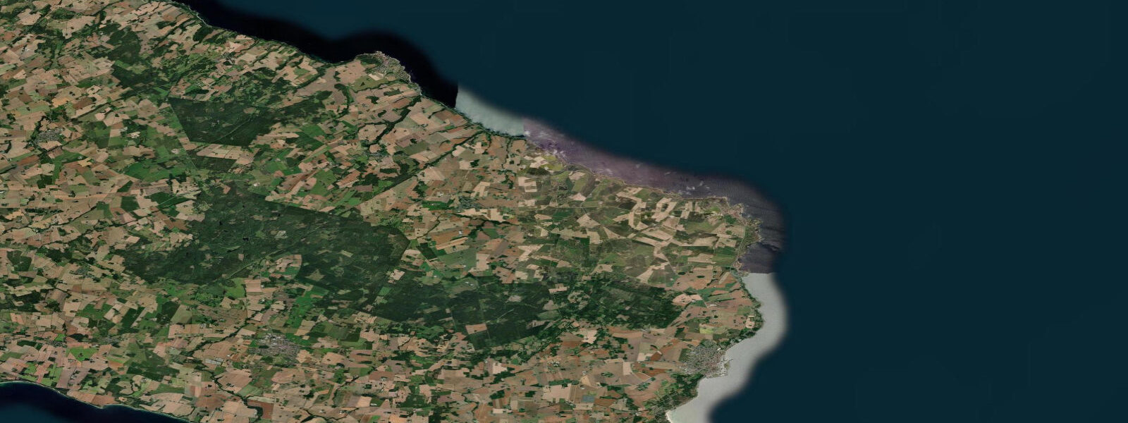Satellite view of the coast near Nexø