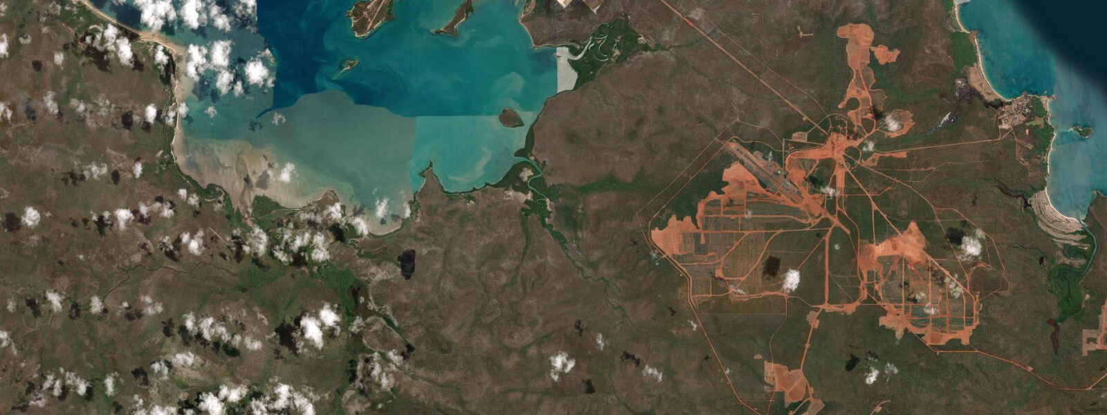 Satellite view of the coast near Nhulunbuy
