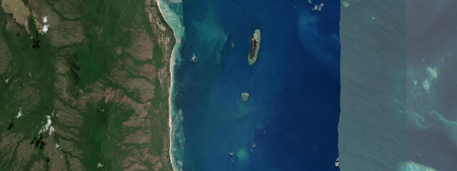 Satellite view of the coast near Night Island