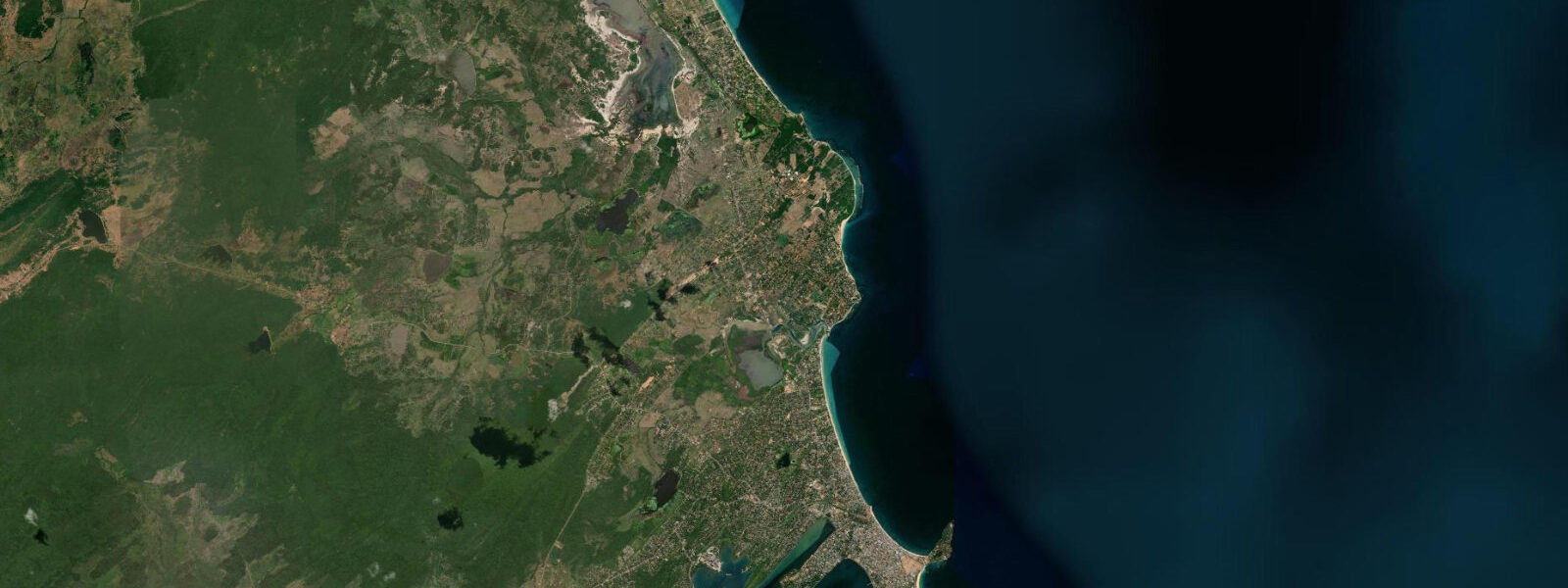 Satellite view of the coast near Nilaveli Beach