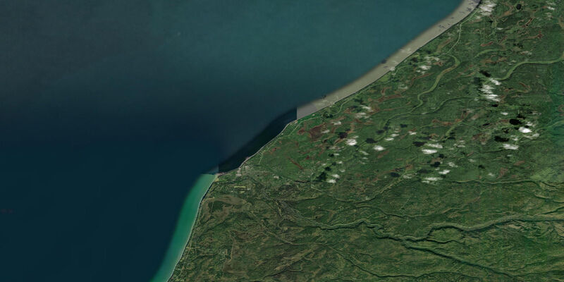 Satellite view of the coast near Ninilchik