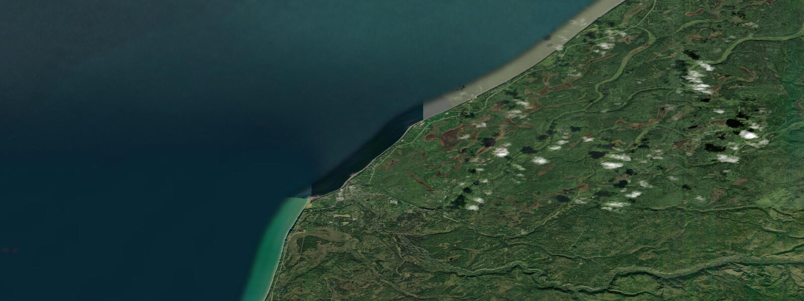Satellite view of the coast near Ninilchik
