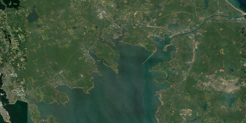 Satellite view of the coast near Nobska Point