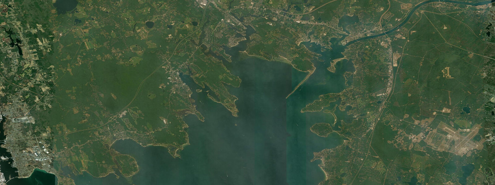 Satellite view of the coast near Nobska Point