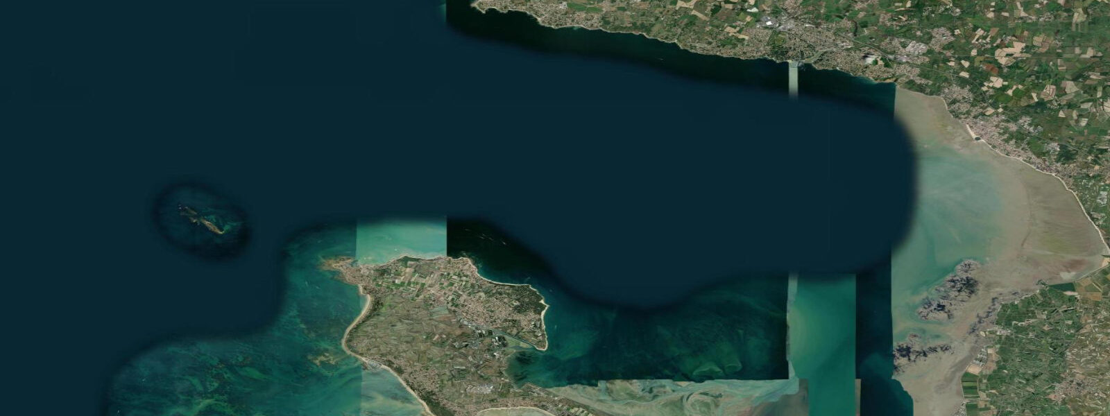 Satellite view of the coast near Noirmoutier-en-l'Île