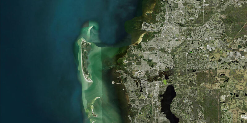 Satellite view of the coast near North Anclote Key