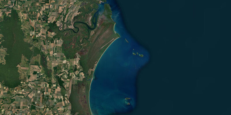 Satellite view of the coast near North Barnard Island