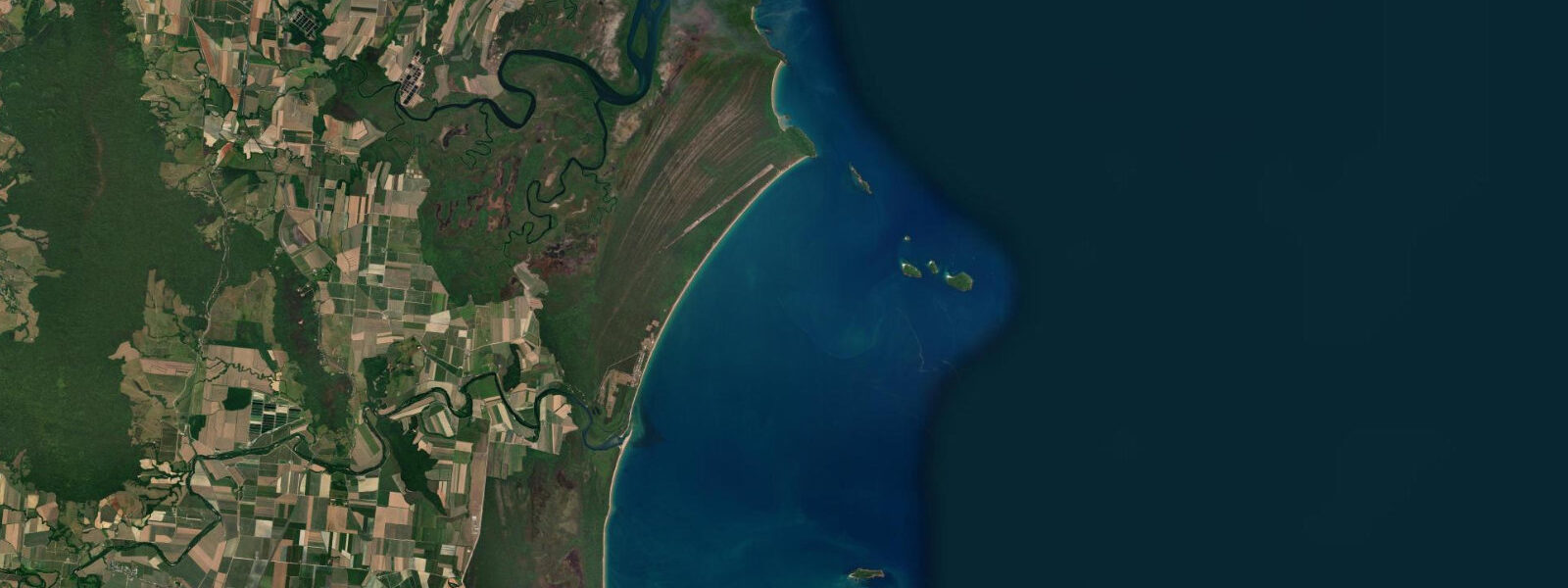 Satellite view of the coast near North Barnard Island