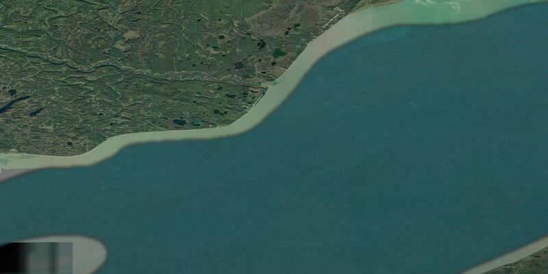 Satellite view of the coast near North Foreland
