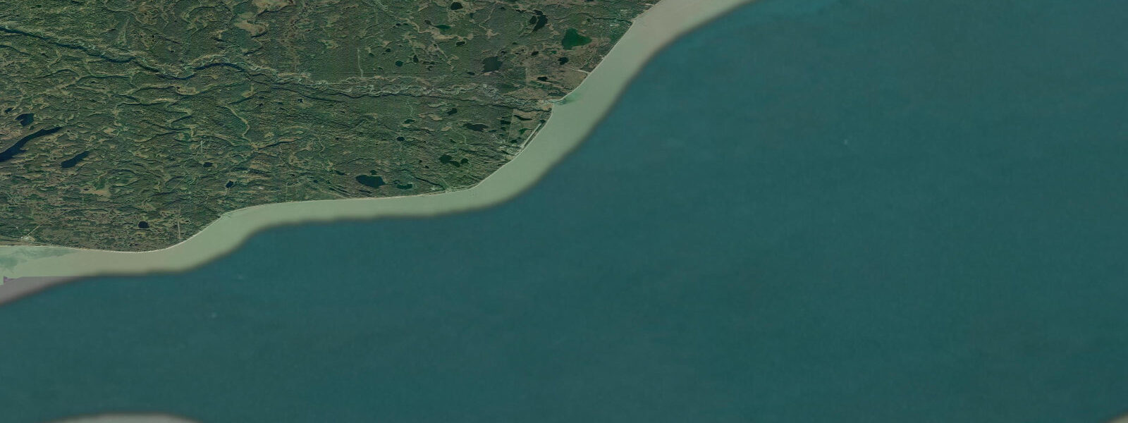 Satellite view of the coast near North Foreland