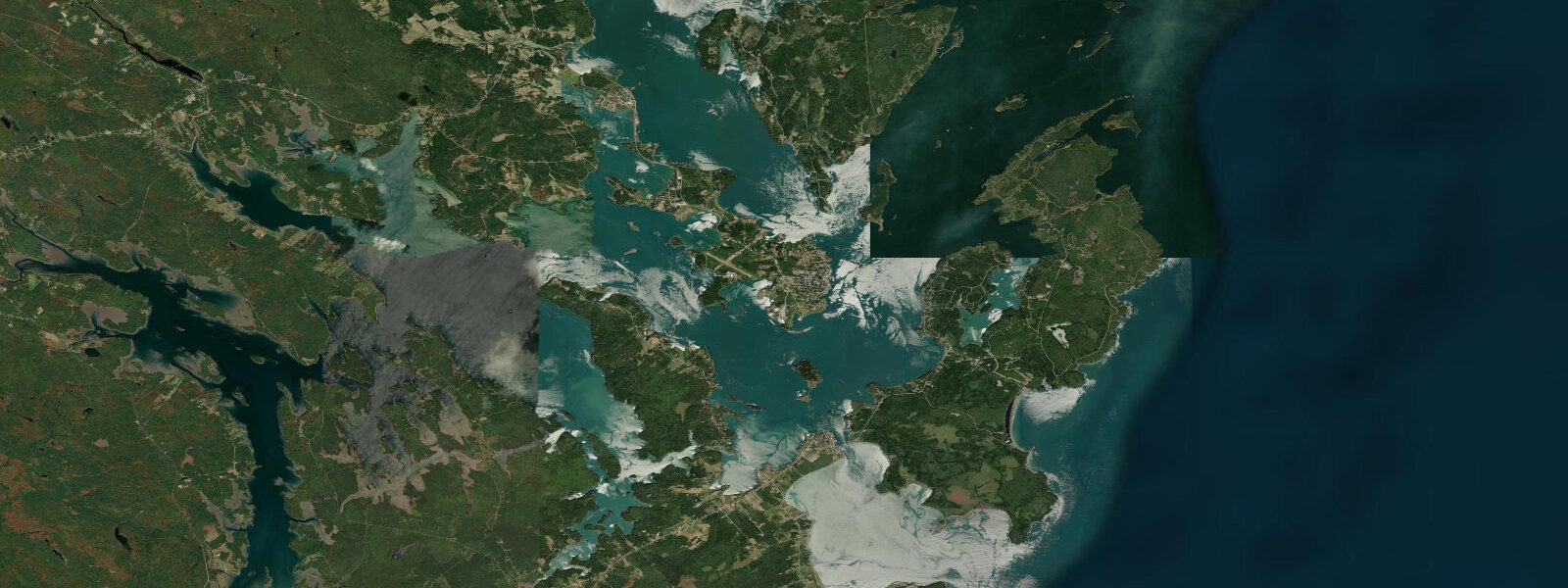 Satellite view of the coast near North Lubec