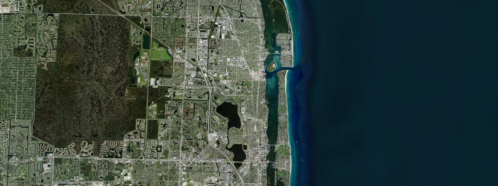 Satellite view of the coast near North Palm Beach