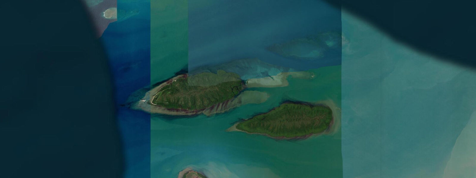 Satellite view of the coast near North West Island