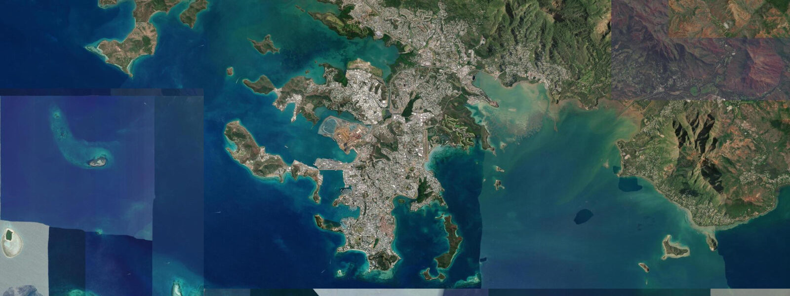 Satellite view of the coast near Nouméa