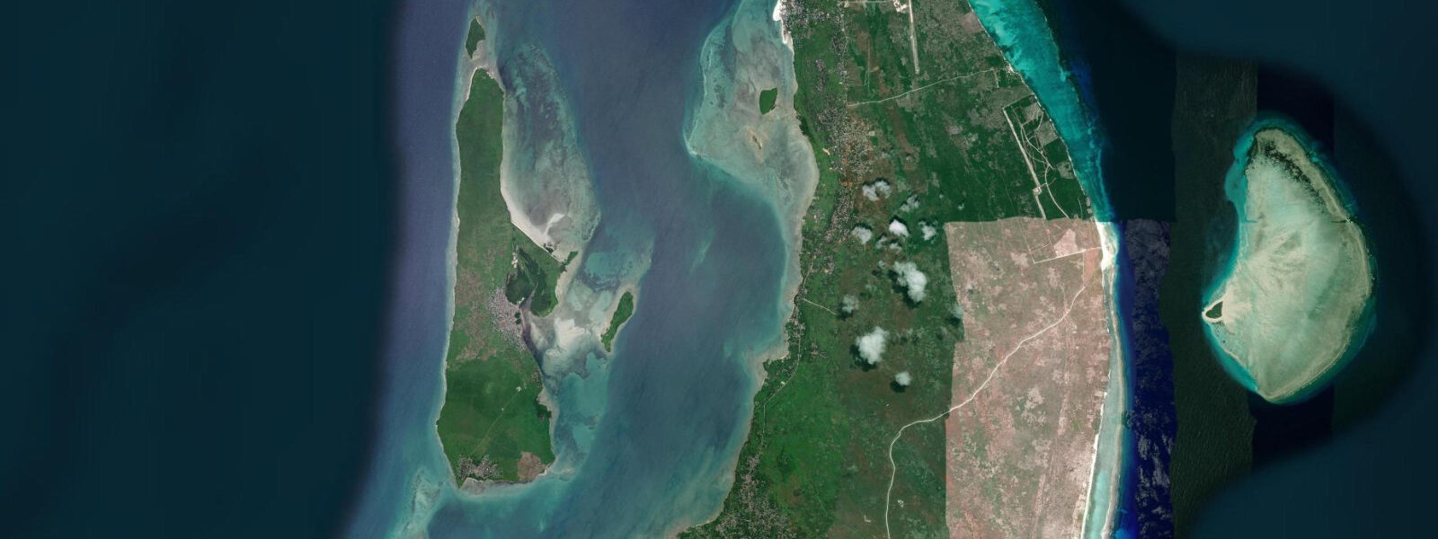 Satellite view of the coast near Nungwi