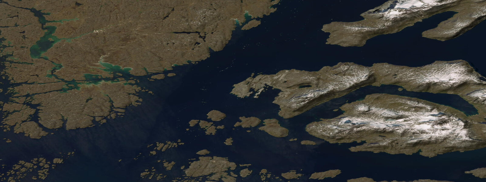 Satellite view of the coast near Nuuk