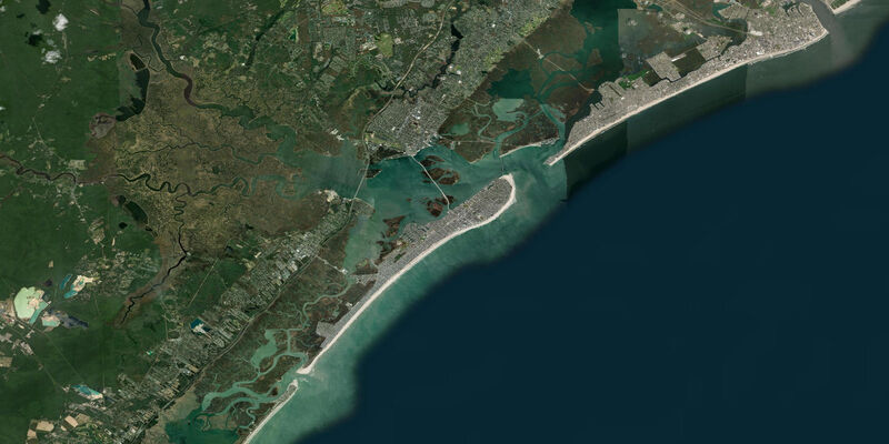 Satellite view of the coast near Ocean City