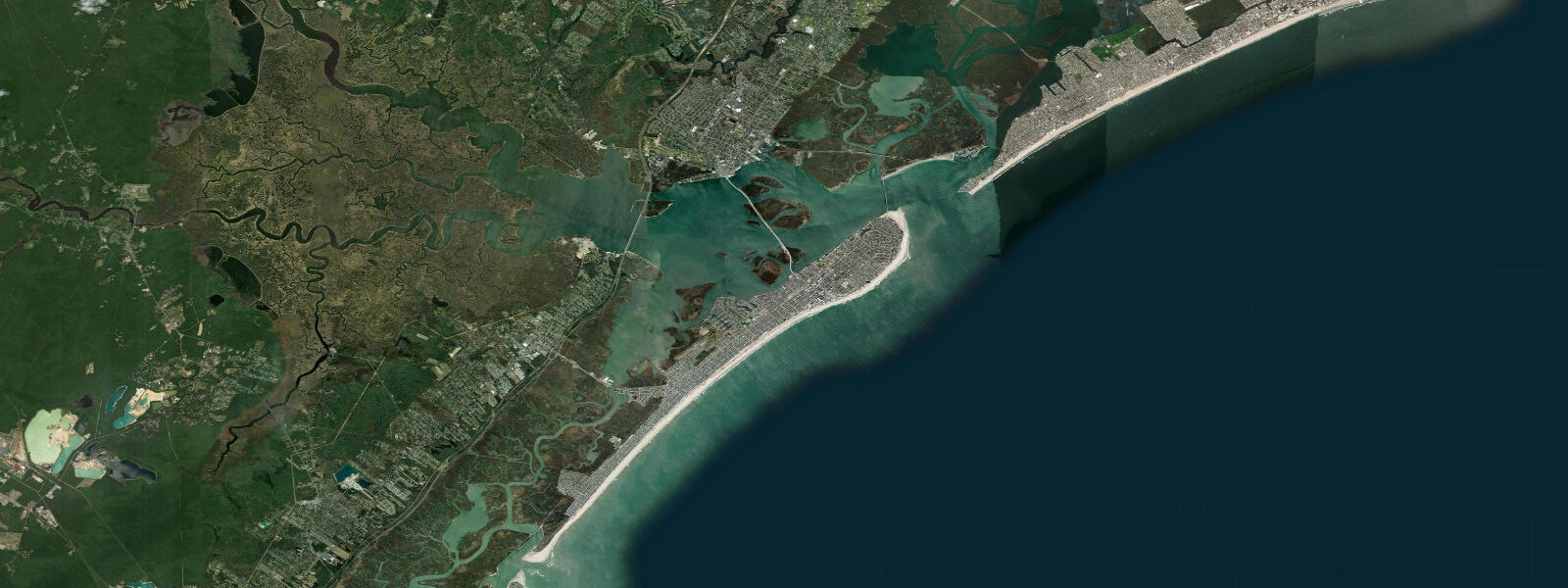 Satellite view of the coast near Ocean City