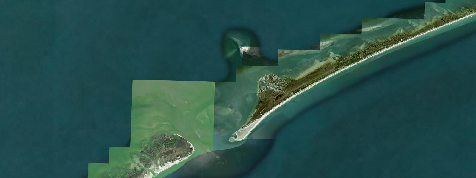 Satellite view of the coast near Ocracoke Island