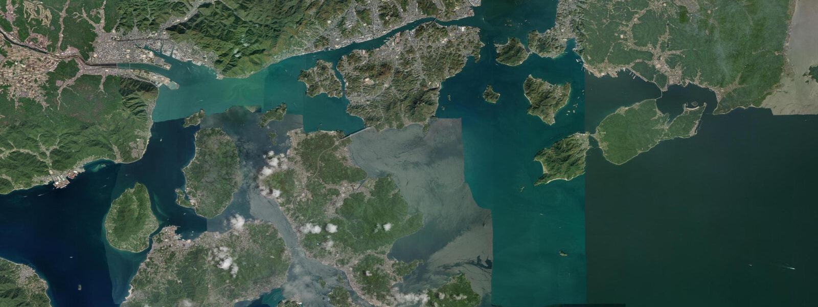 Satellite view of the coast near Onomichi, Chugoku
