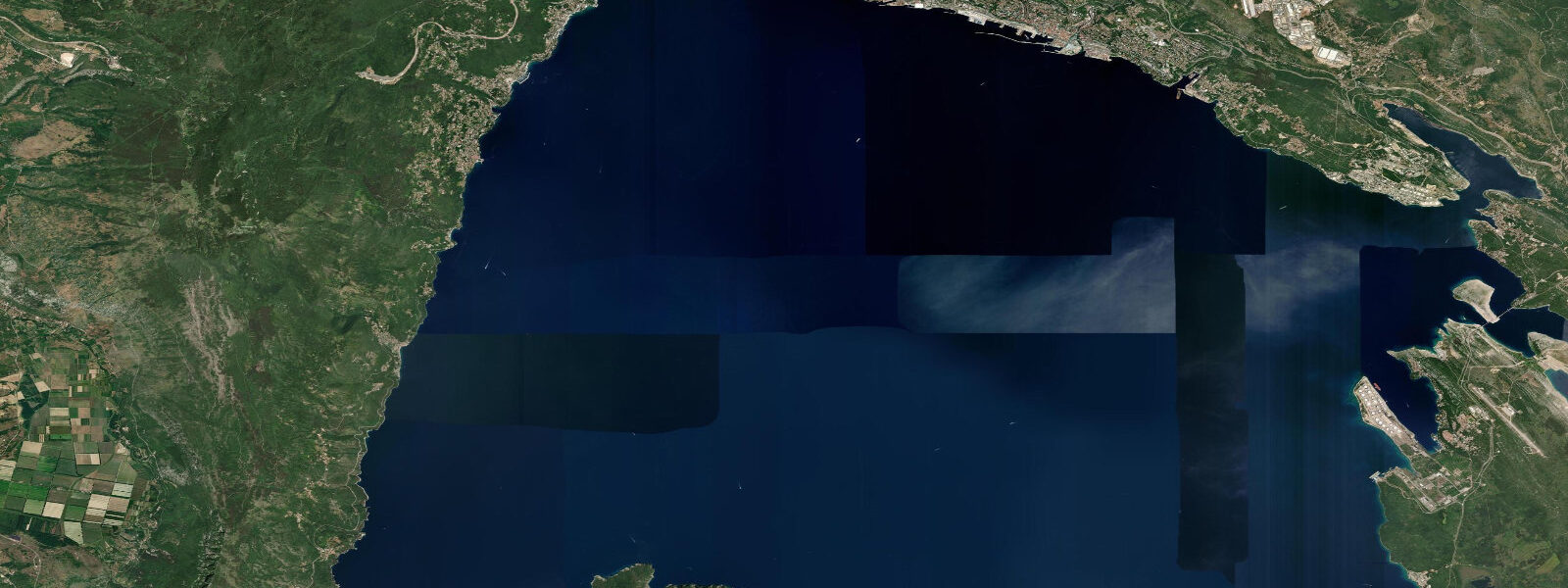 Satellite view of the coast near Opatija