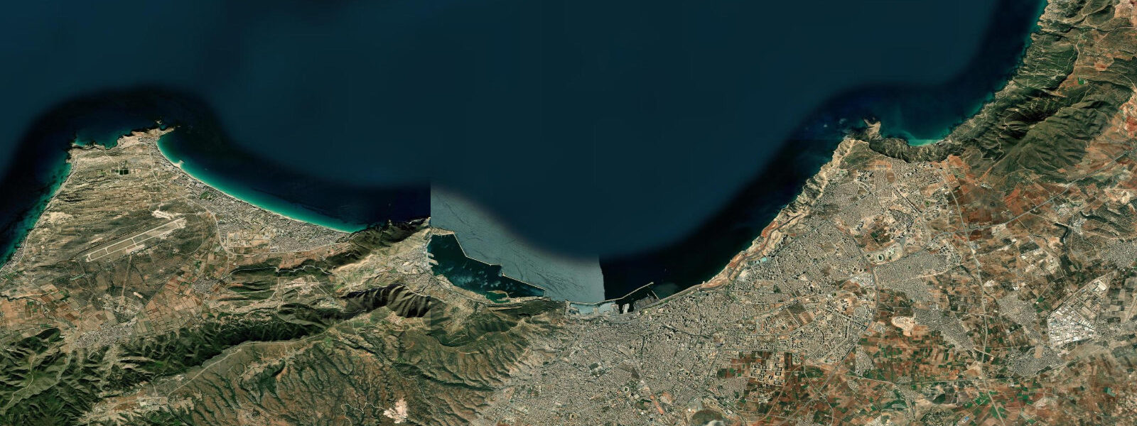 Satellite view of the coast near Oran