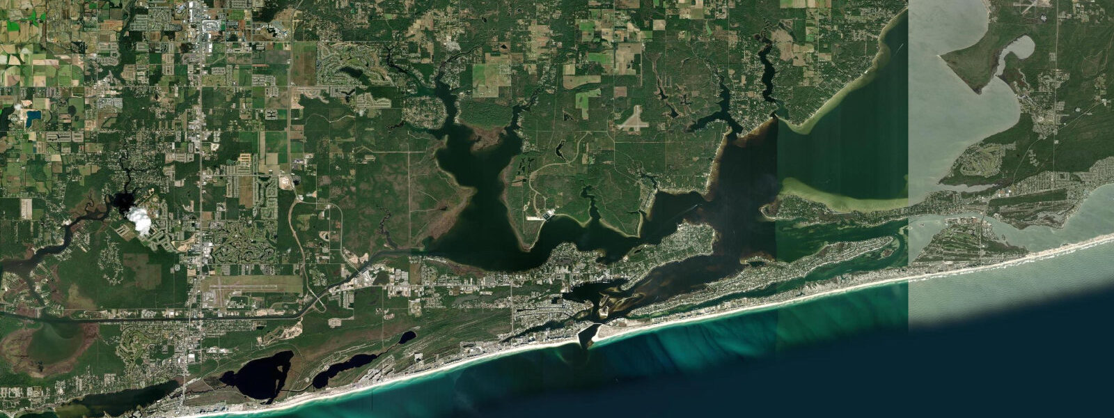 Satellite view of the coast near Orange Beach, AL