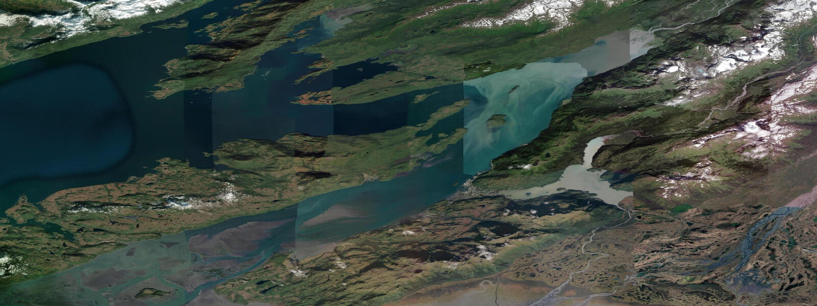 Satellite view of the coast near Orca