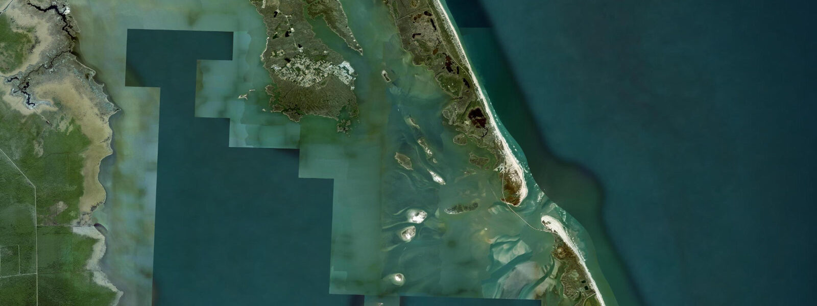 Satellite view of the coast near Oregon Inlet