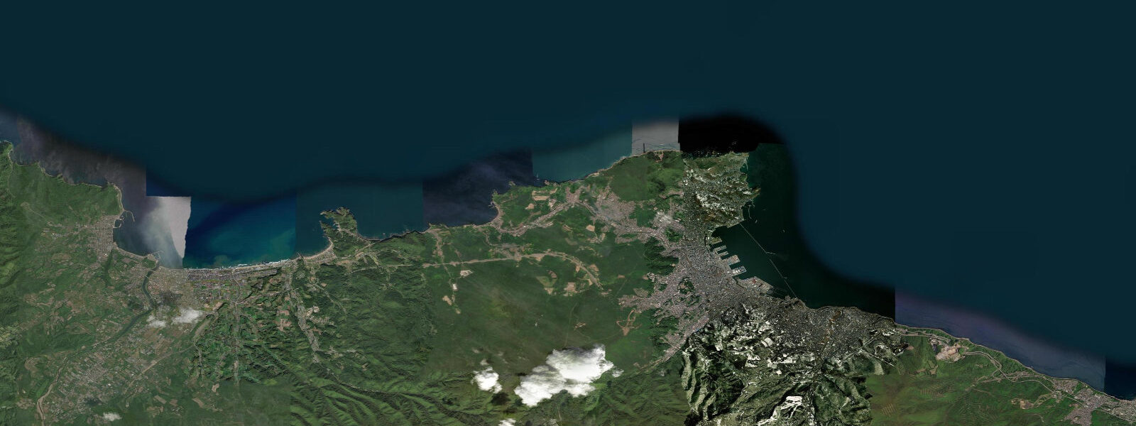 Satellite view of the coast near Otaru